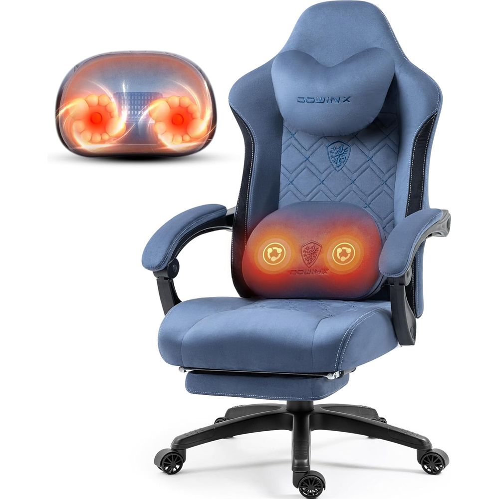 Gaming & Esports District - Heated Massage Lumbar Support Gaming Chair,