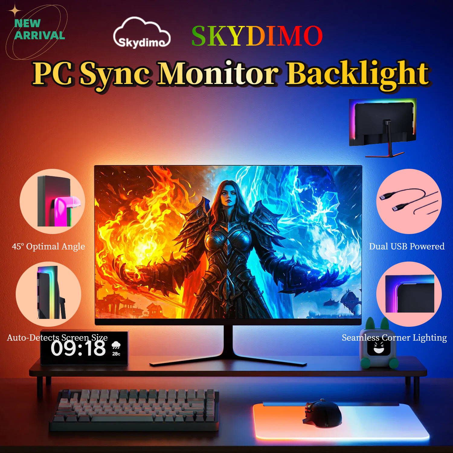 Esports Gaming Monitor - Upgrade RGB PC Backlight for 24-34