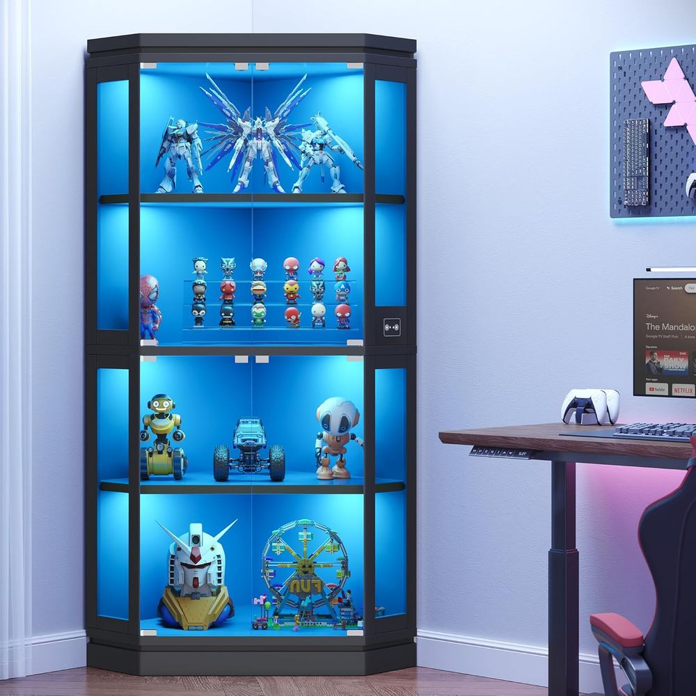 Gaming & Esports District - 67 Tall 4-Tier Glass Display Cabinet