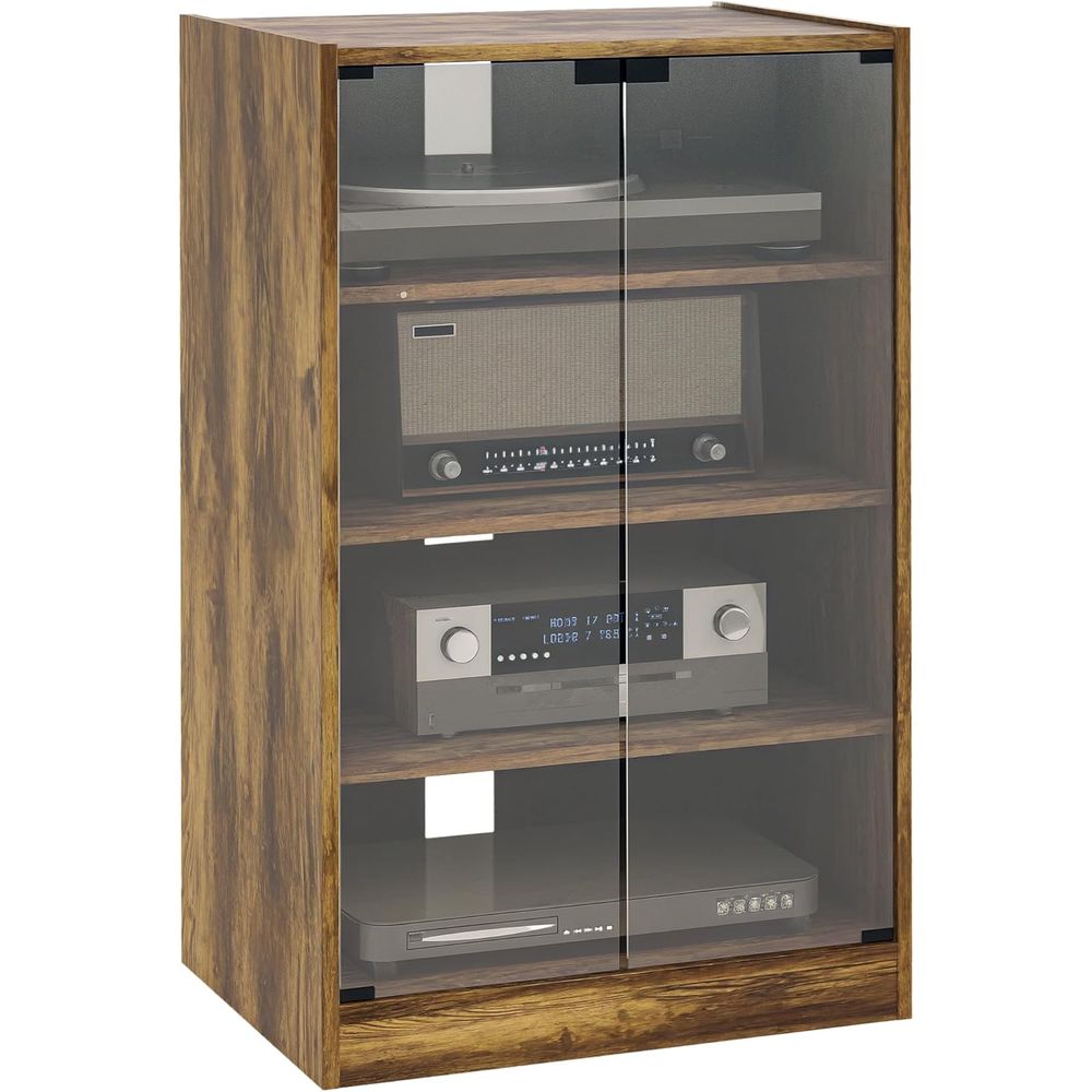 Gaming & Esports District - 4-Tier Rustic Brown Stereo Cabinet with