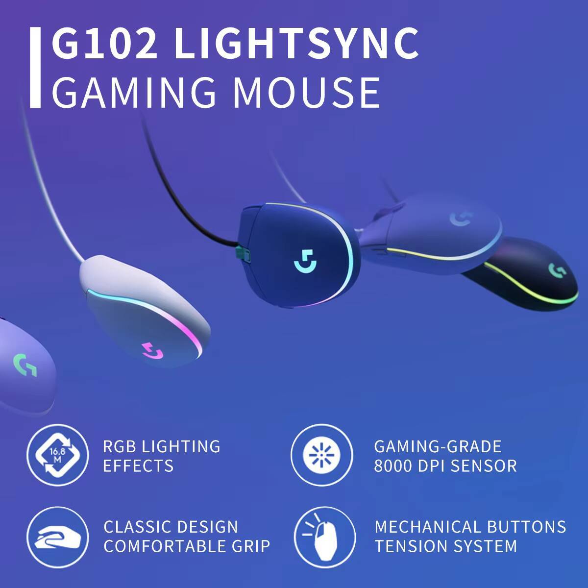 Logitech G102 Wired Gaming Mou - Esports Gaming Tournaments recensione e prezzo