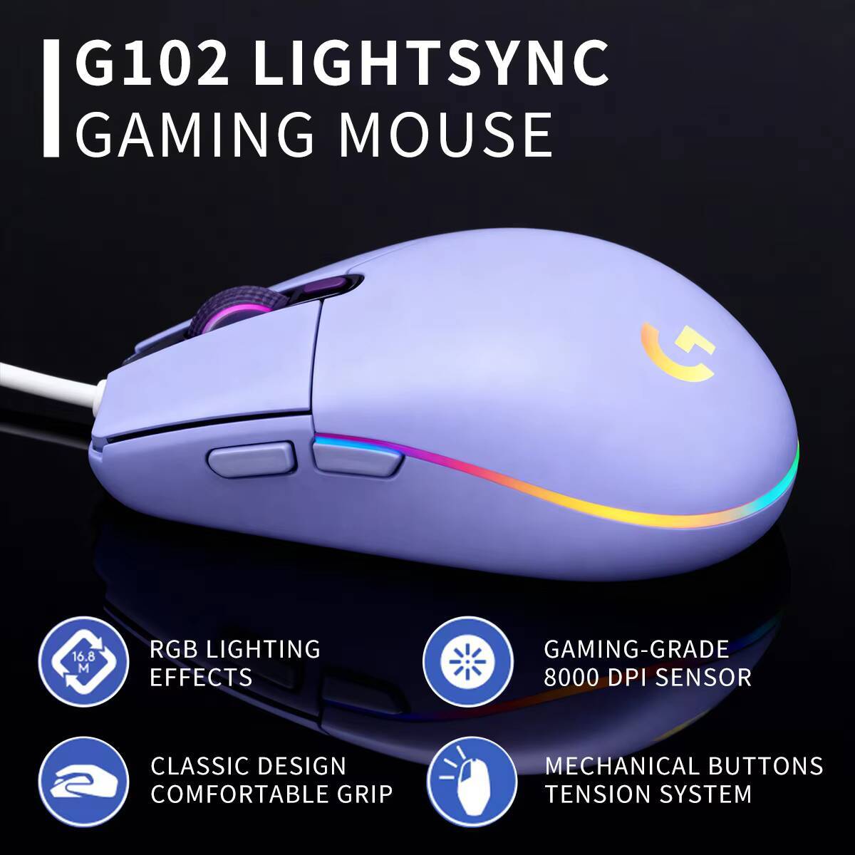 Logitech G102 Prodigy Mouse 1m - Esports Gaming Tournaments recensione e prezzo