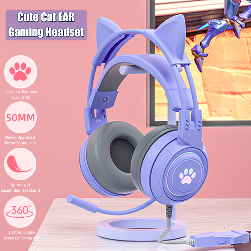 Cute Cat Ear Gaming Headphones - Esports Gaming Monitor recensione e prezzo