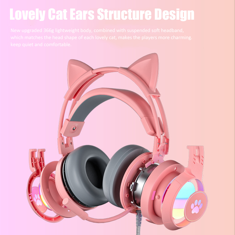 Cute Cat Ear Gaming Headphones - Esports Gaming Monitor recensione e prezzo